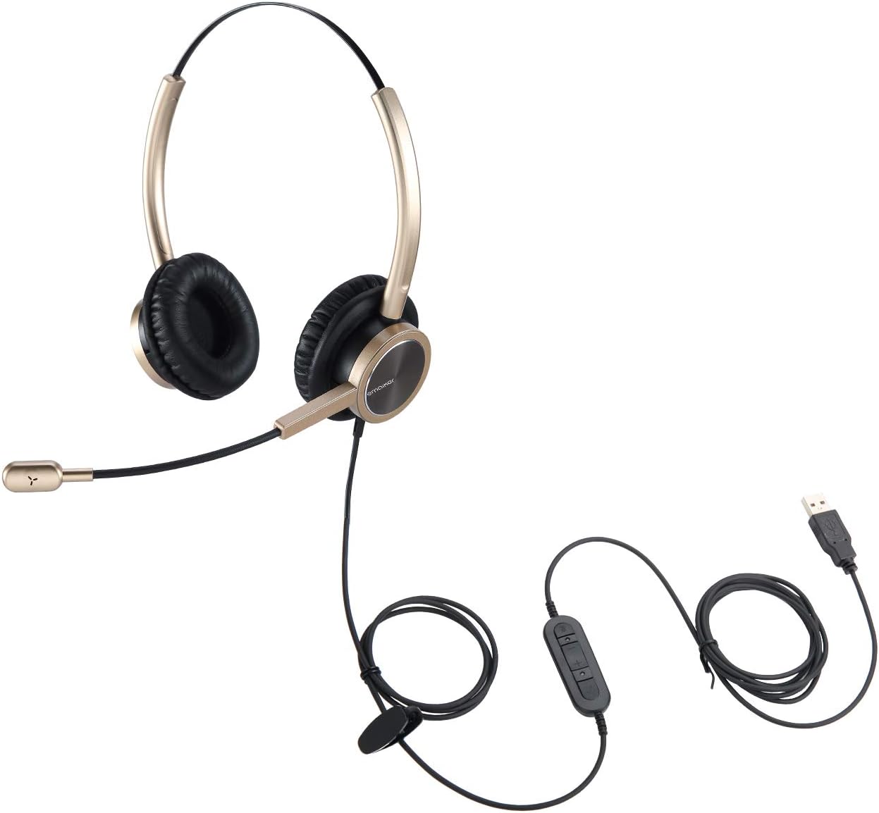 Gold USB Headset with Noise Cancelling Microphone X6169