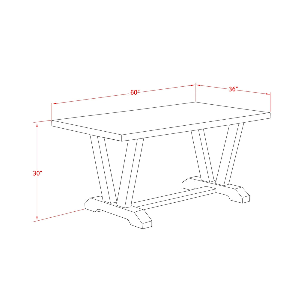 6-piece Wood Dining Set with Fabric Seat in Gray I746661