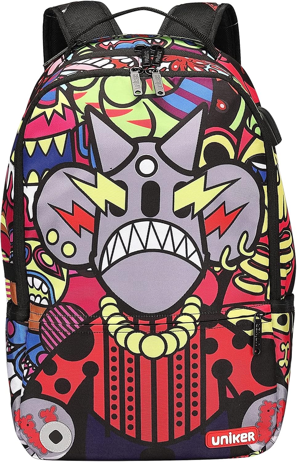 Graffiti Laptop Backpack with USB Port W5740