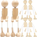 6pcs Unfinished Wooden Dolls Cartoon Robots for DIY Painting F65517