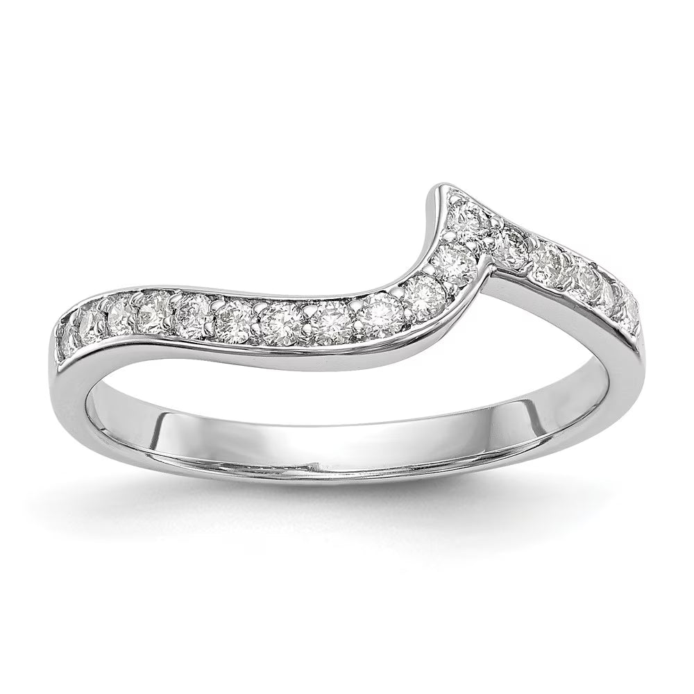 14K White Gold Diamond Wedding Ring Band A28450