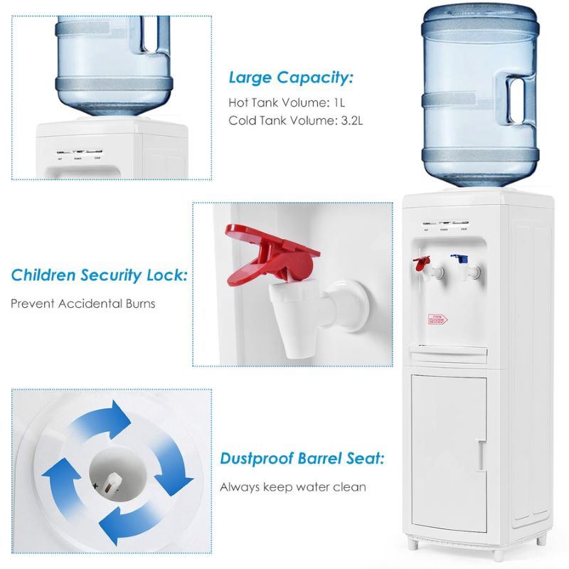 Hot & Cold Water Dispenser with Child Safety Lock V396