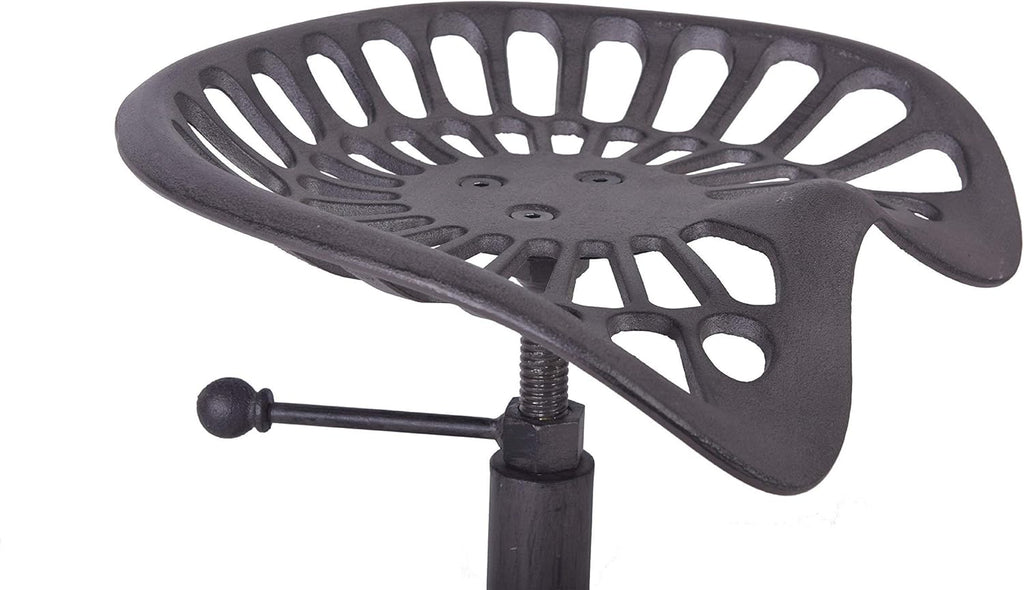 Industrial Bar Stool with Cast Iron Tractor Seat J2421