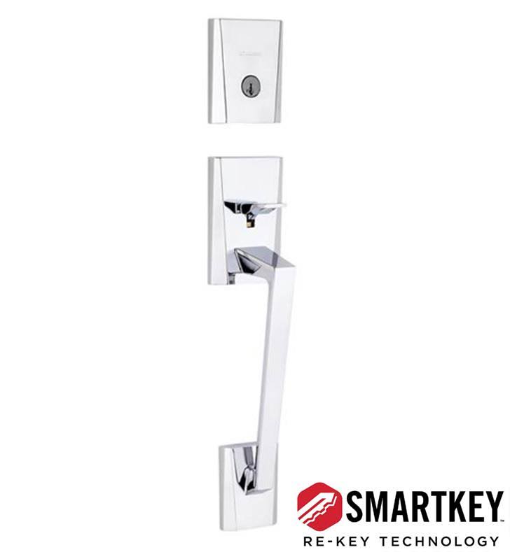 Satin Chrome Keyed Entry Handleset with SmartKey U145