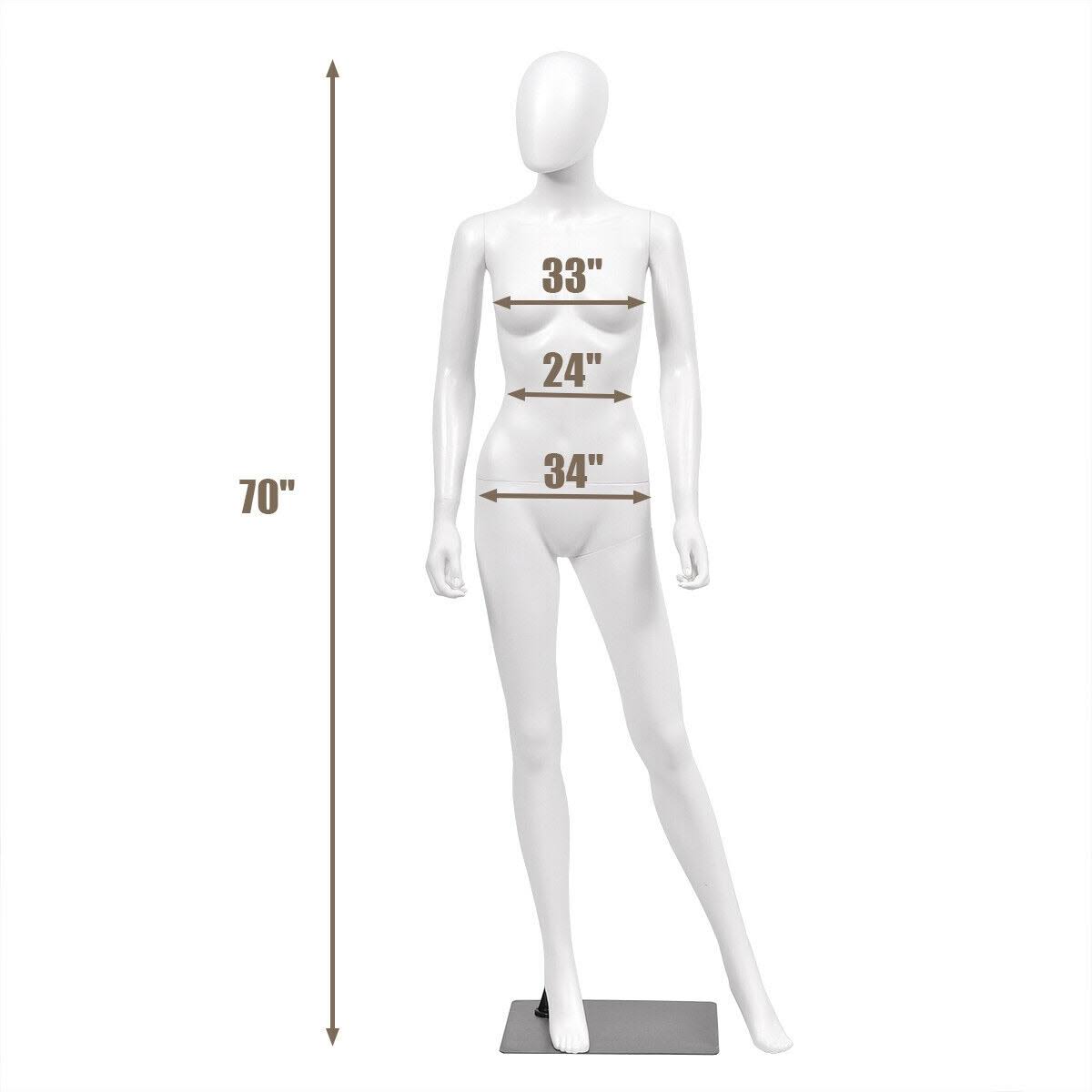 Full Body Female Mannequin with Metal Stand W7378