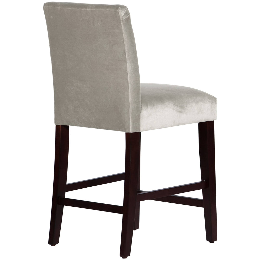 Medium Gray Velvet Parsons Counter Height Barstool O847379