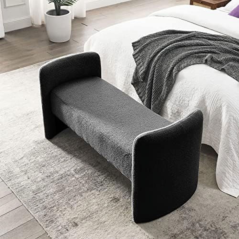 Black Velvet Ottoman Bench O765368