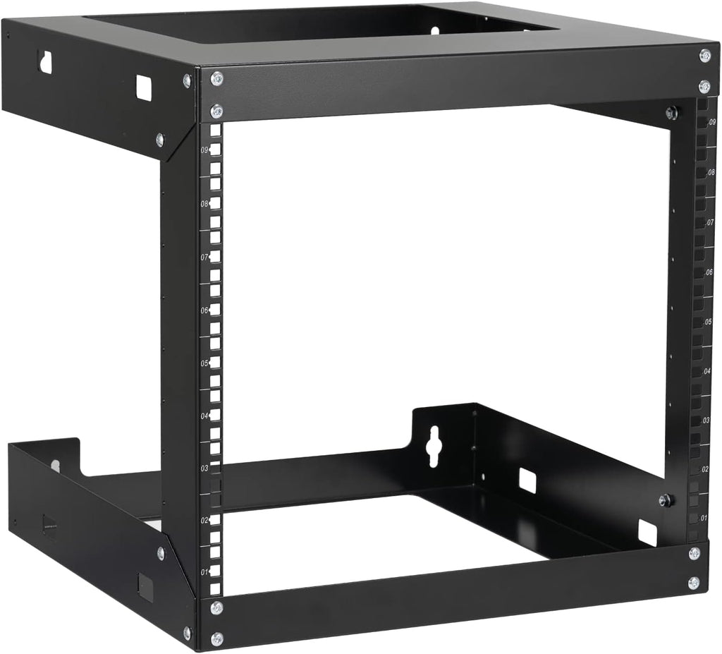 Black 18 inches Depth 2 Post Open Frame 19 Wall Mount Rack Y3471