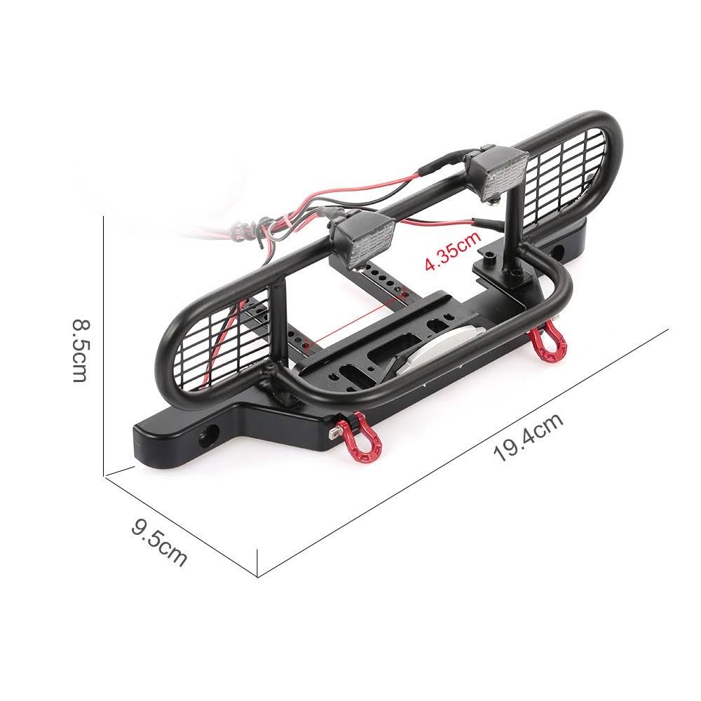 RC Car Metal Bumper with 2 LED Light Remote Control Winch C835528