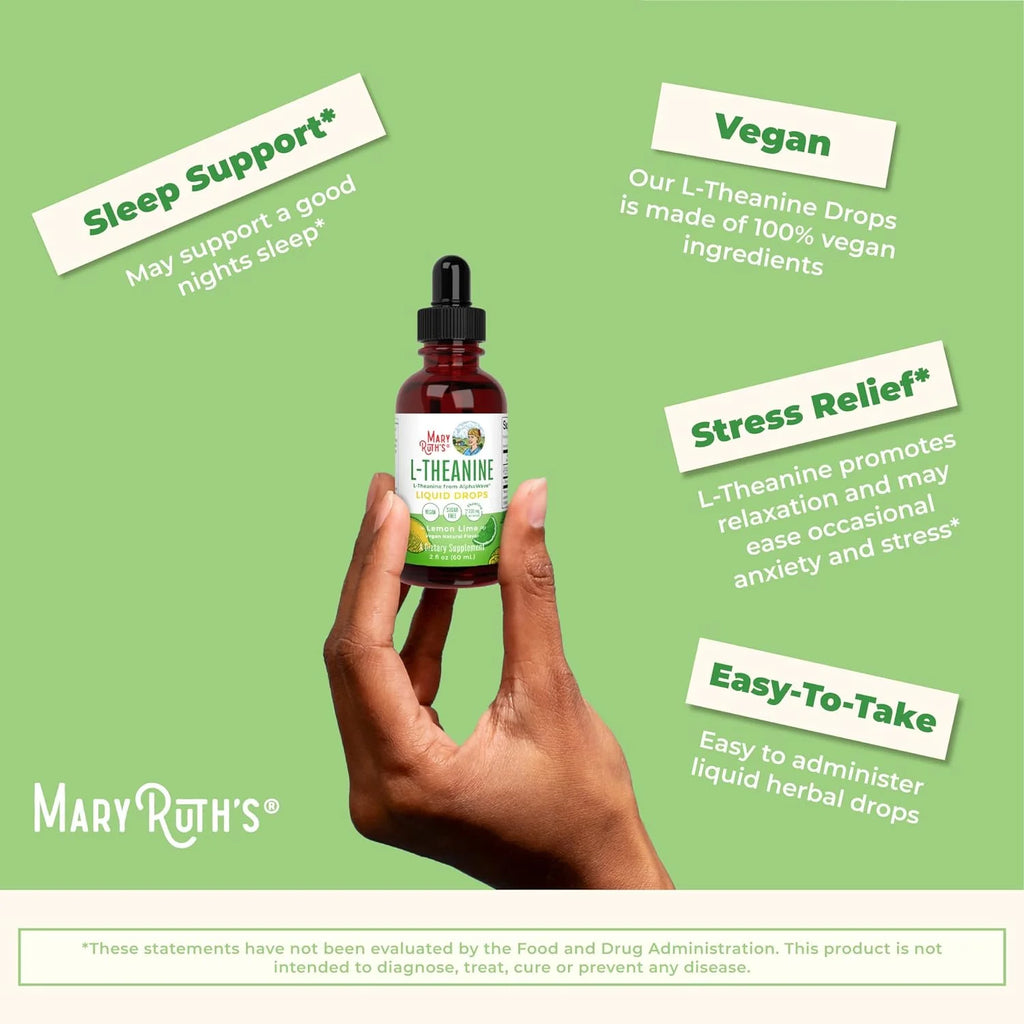 L-Theanine 200mg Liquid Drops Vegan 30 Servings X1655