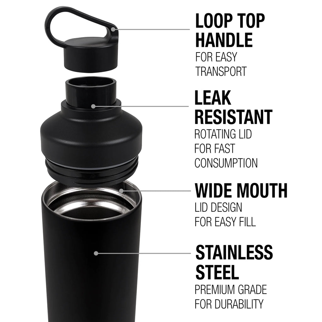 Red Ranger Character 18 oz Insulated Stainless Steel Water Bottle with 2-in-1 Loop Cap X7979