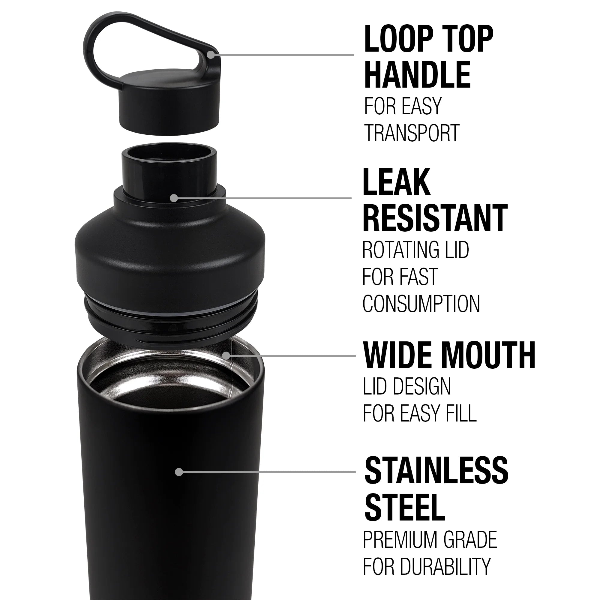 Red Ranger Character 18 oz Insulated Stainless Steel Water Bottle with 2-in-1 Loop Cap X7979