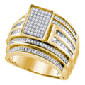 10k Yellow Gold Diamond Cluster Engagement Ring 7/8 Cttw S47664