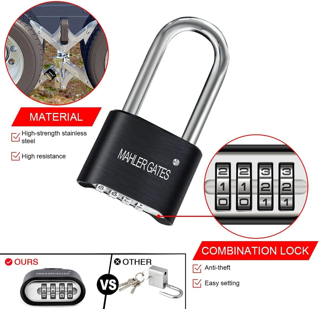 X-Shaped Wheel Chock Stabilizer with Integrated Wrench & Anti-Theft Code Locked, Pack of 2 F598800