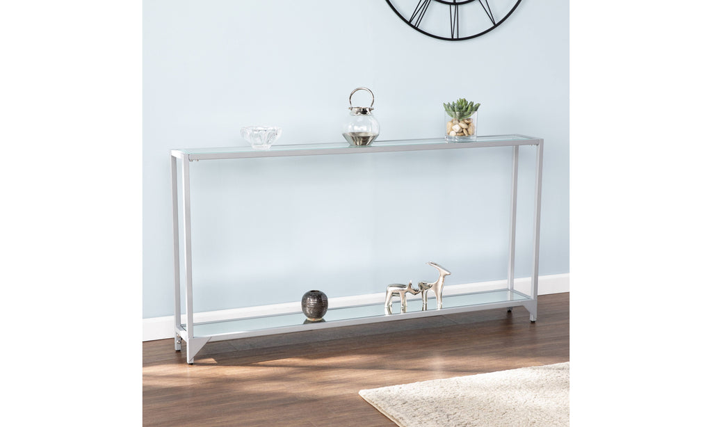 Narrow Metal Console Table - Silver D76837