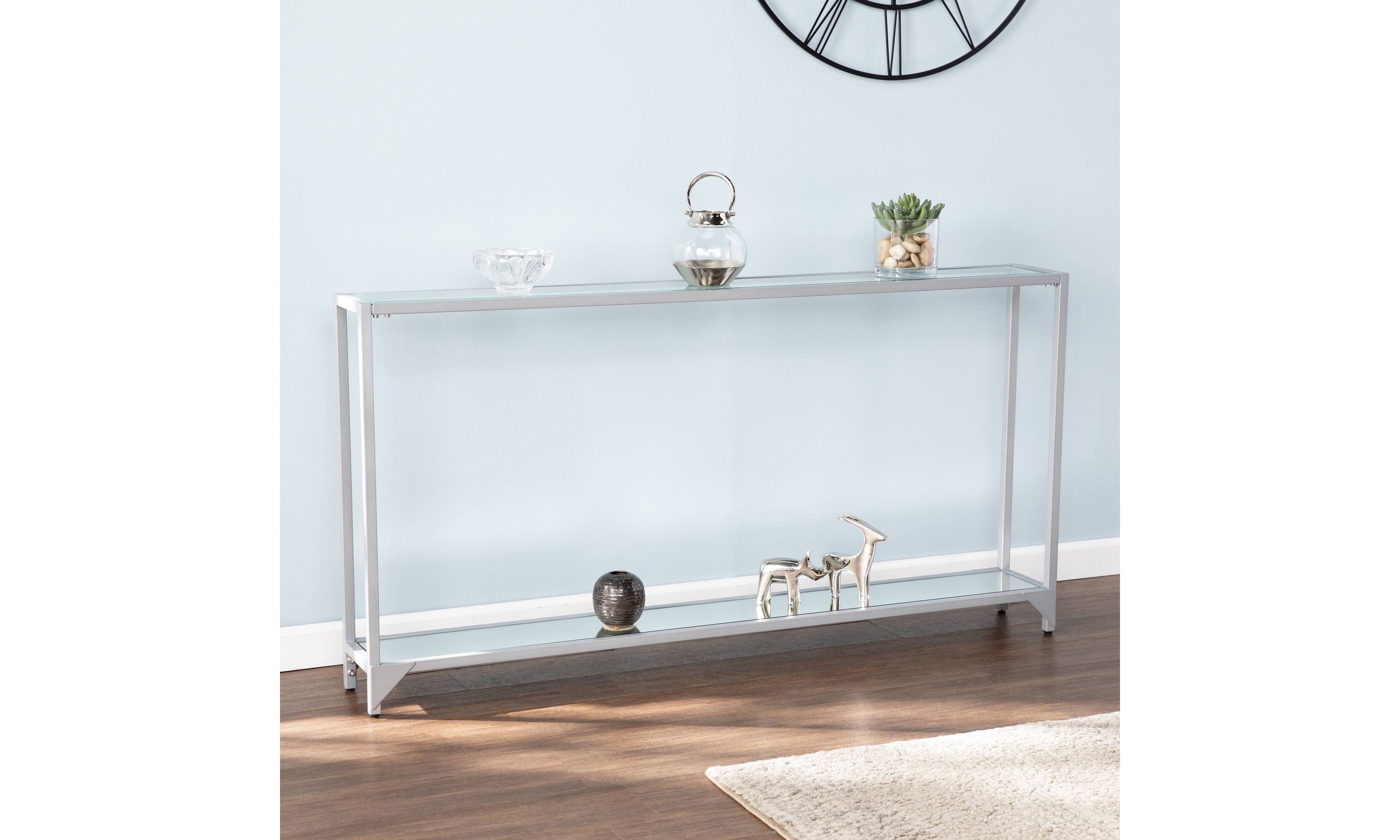 Narrow Metal Console Table - Silver D76837