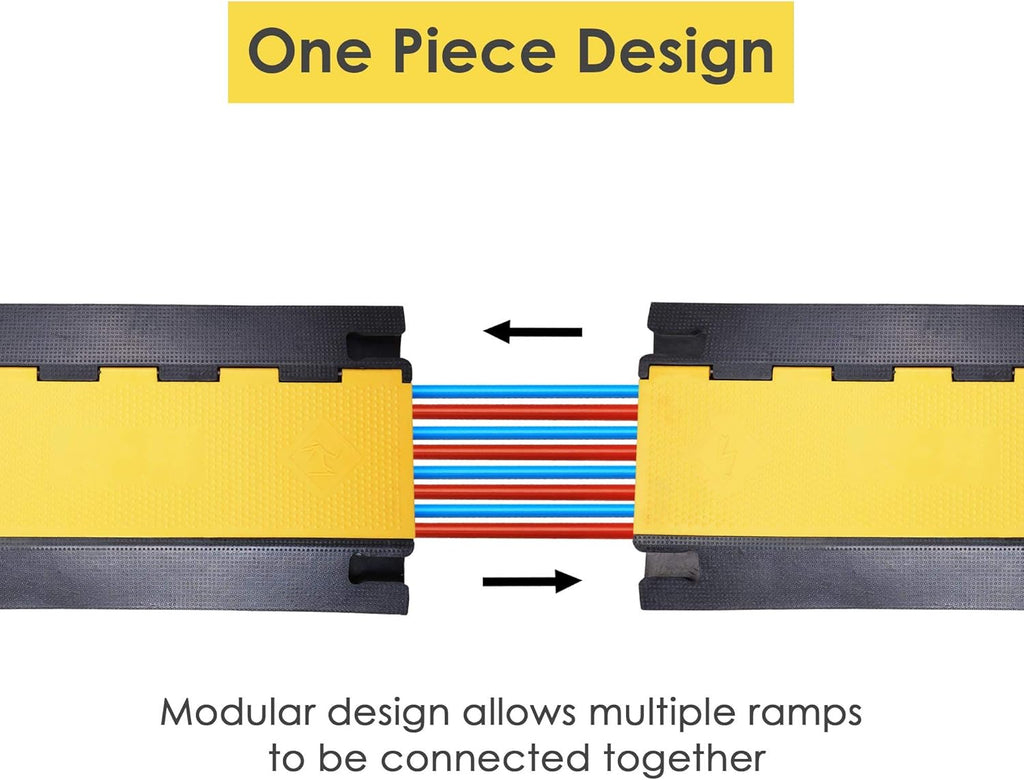 4 Channel Cable Ramp Floor Cover Cord Protector Wire Guard, 55000lbs, Pack of 2 A8884