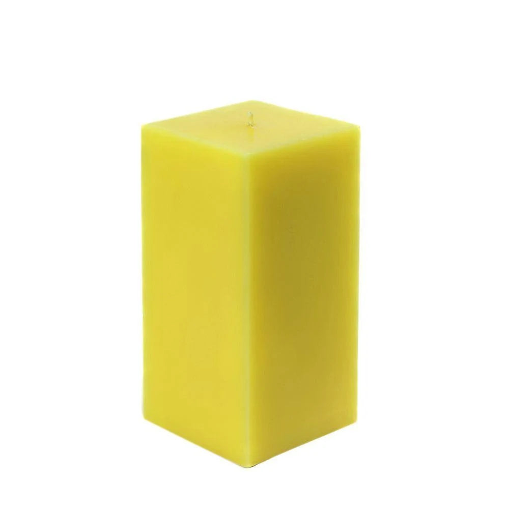 Yellow Square Pillar Candle Bulk (12-Case) N393549