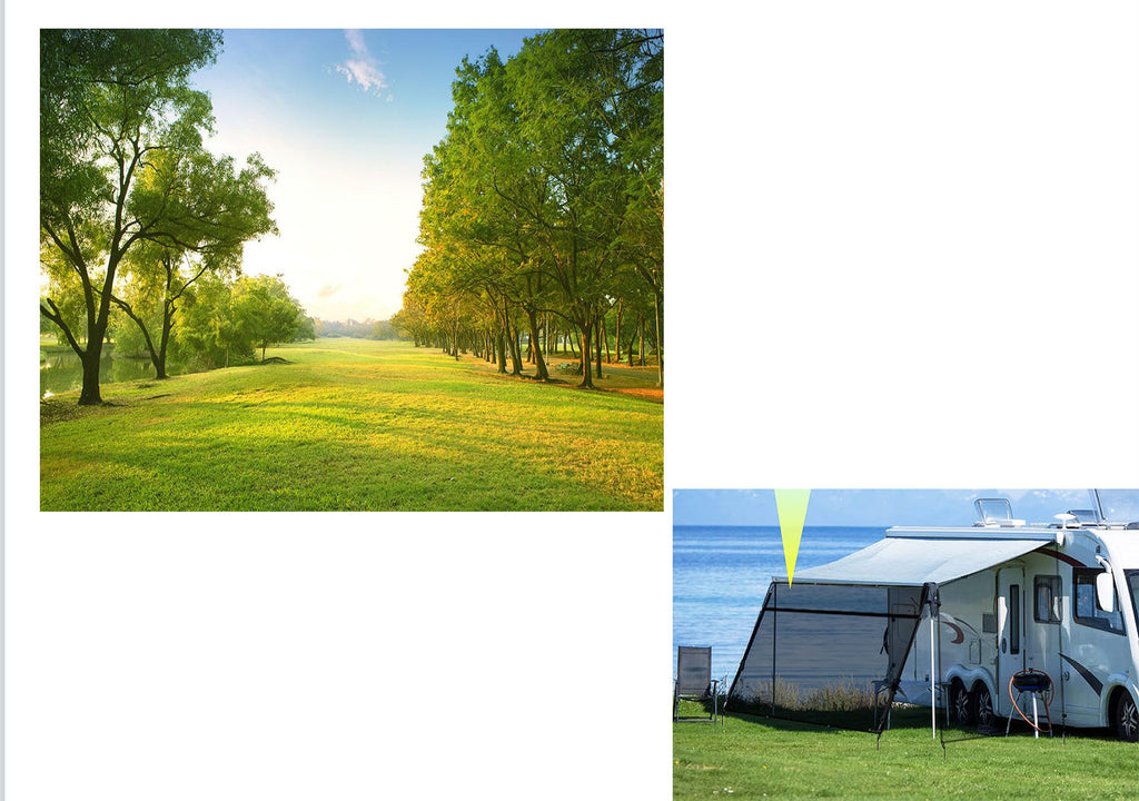 RV Awning Shade Screen 8x15.3’ with Zipper X2433