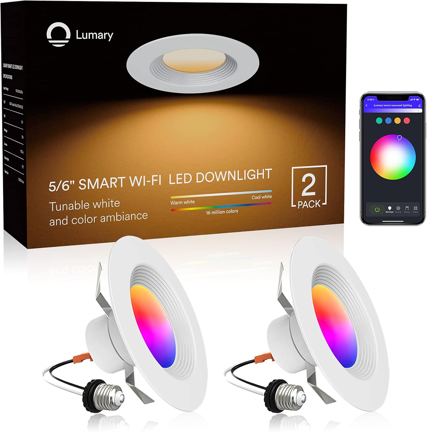 5/6 inch LED Smart Recessed Lighting, 8 Pack D88171