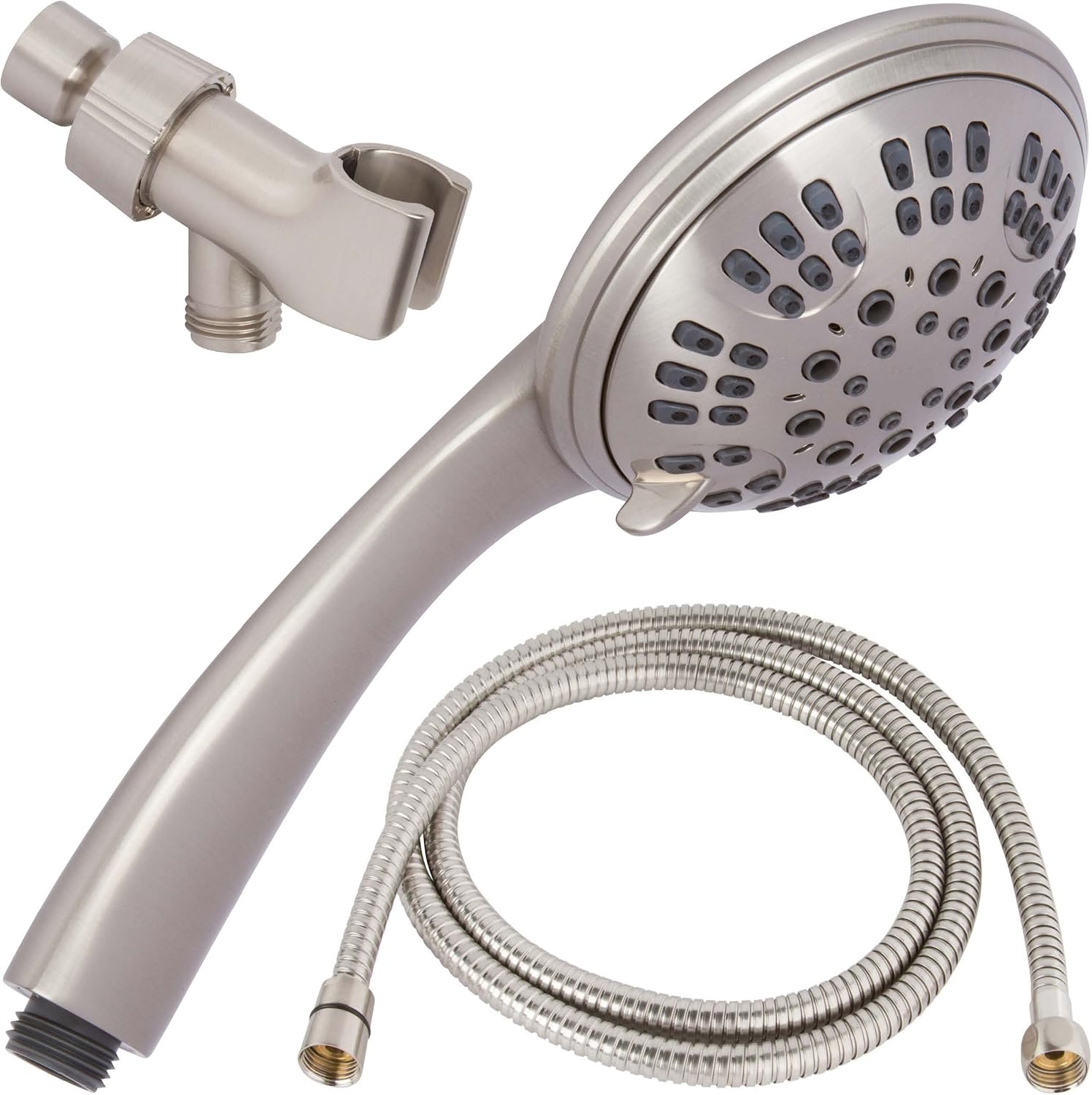 Brushed Nickel Handheld Shower Head Kit, 6 Function, 1.8 GPM, Pack of 2 Y764