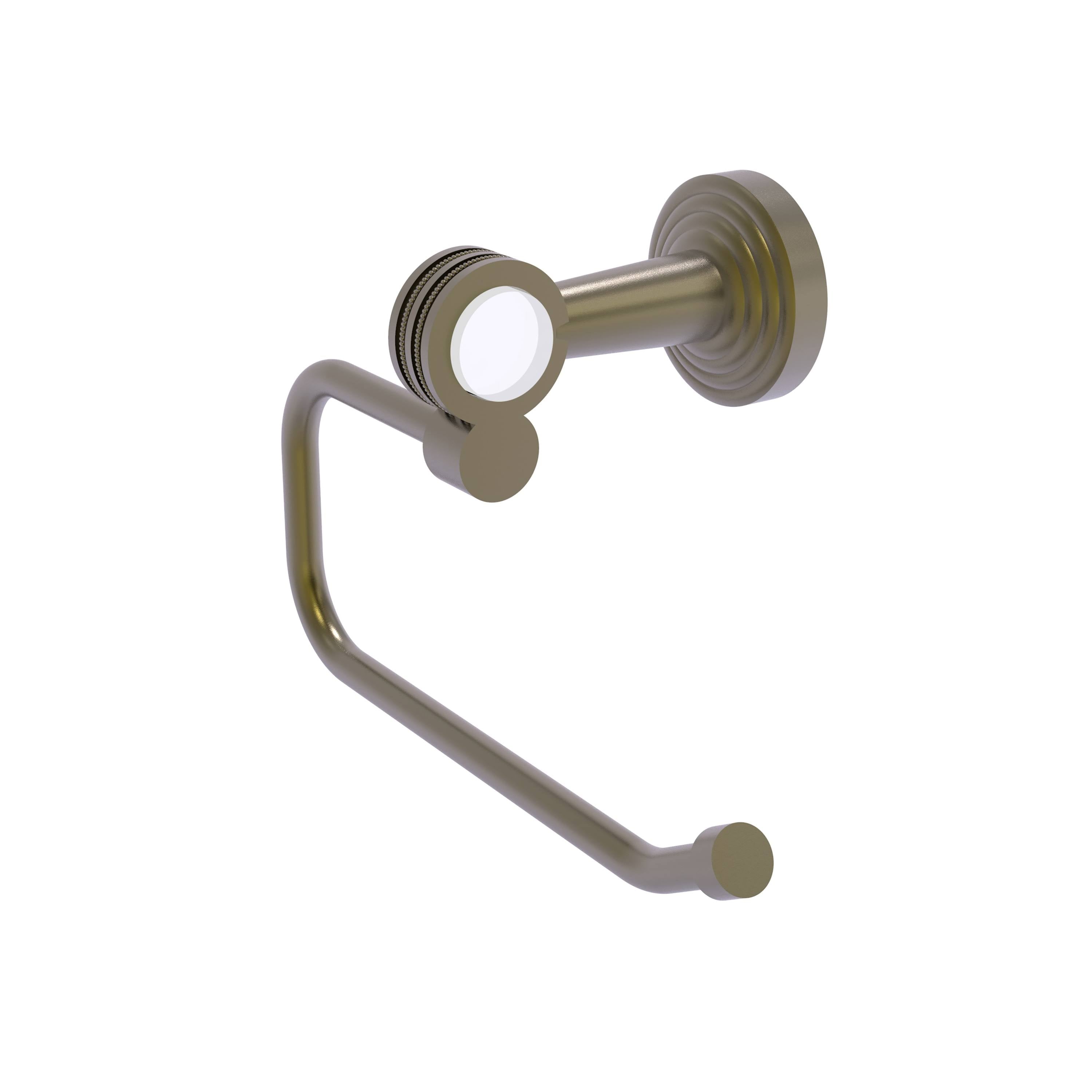 Toilet Tissue Holder with Dotted Accents Unlacquered Brass L617140