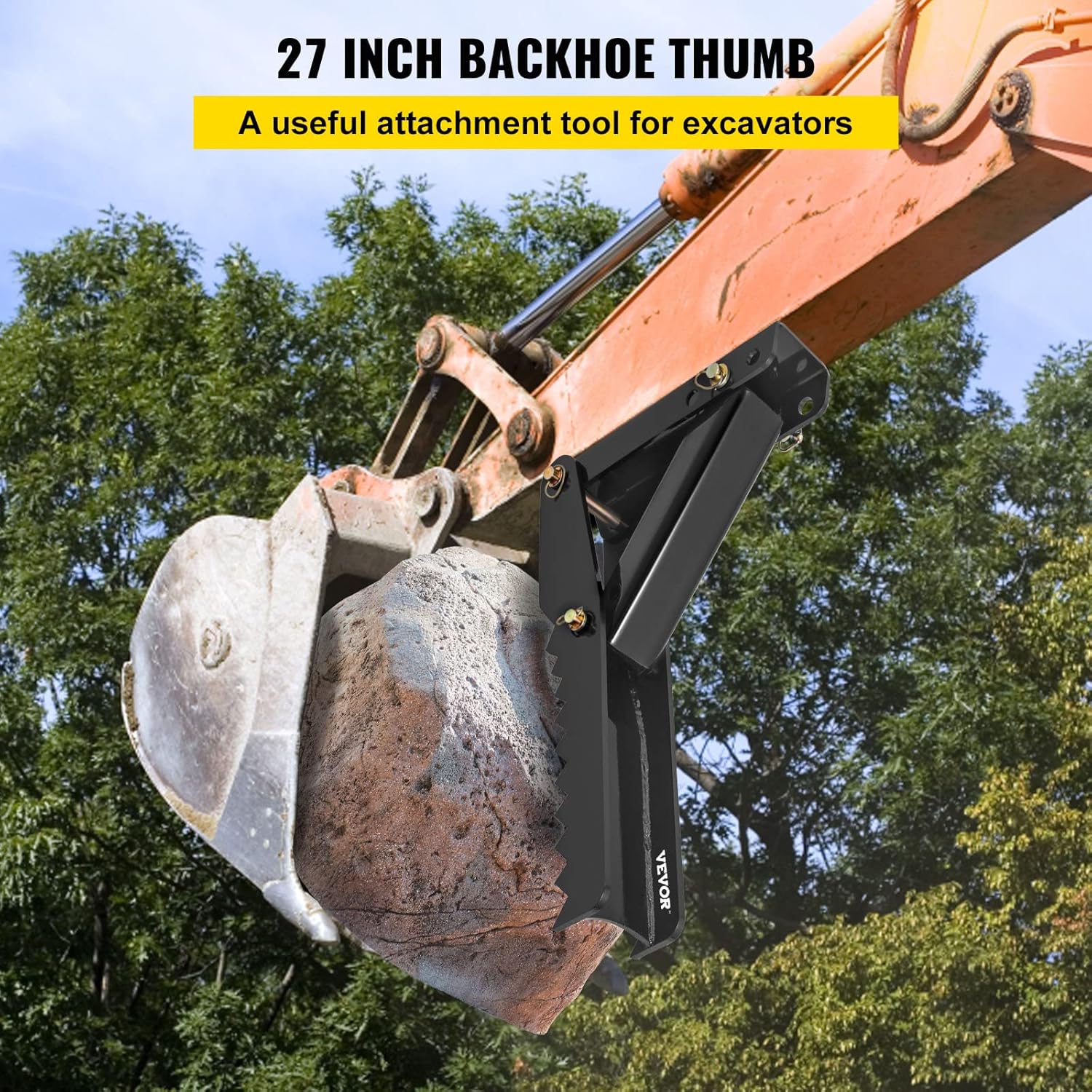 Black Steel Weld On Excavator Thumb K26345