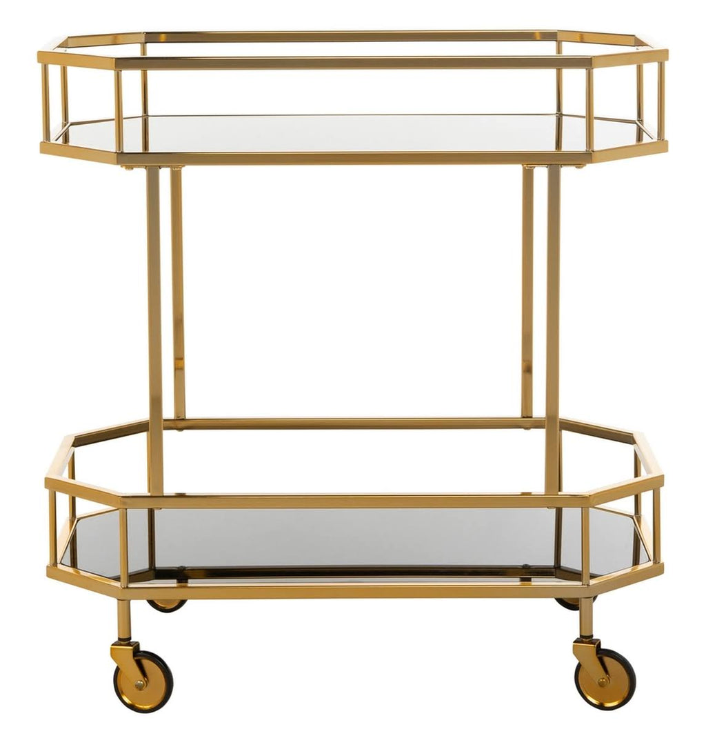 Brass 2 Tier Octagon Bar Cart A7522