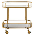 Brass 2 Tier Octagon Bar Cart A7522