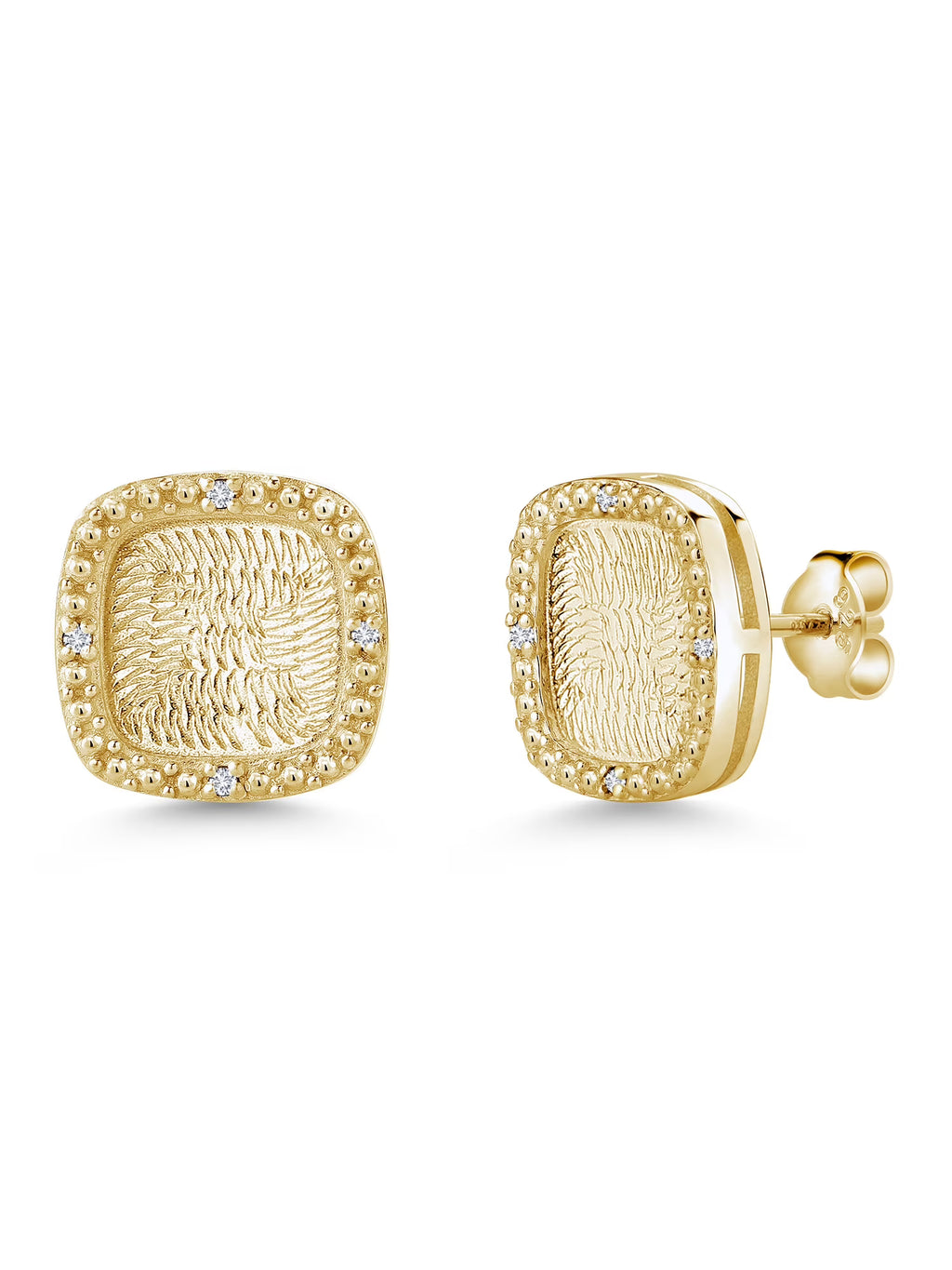 18K Yellow Gold Plated Silver Stud Earrings T56439