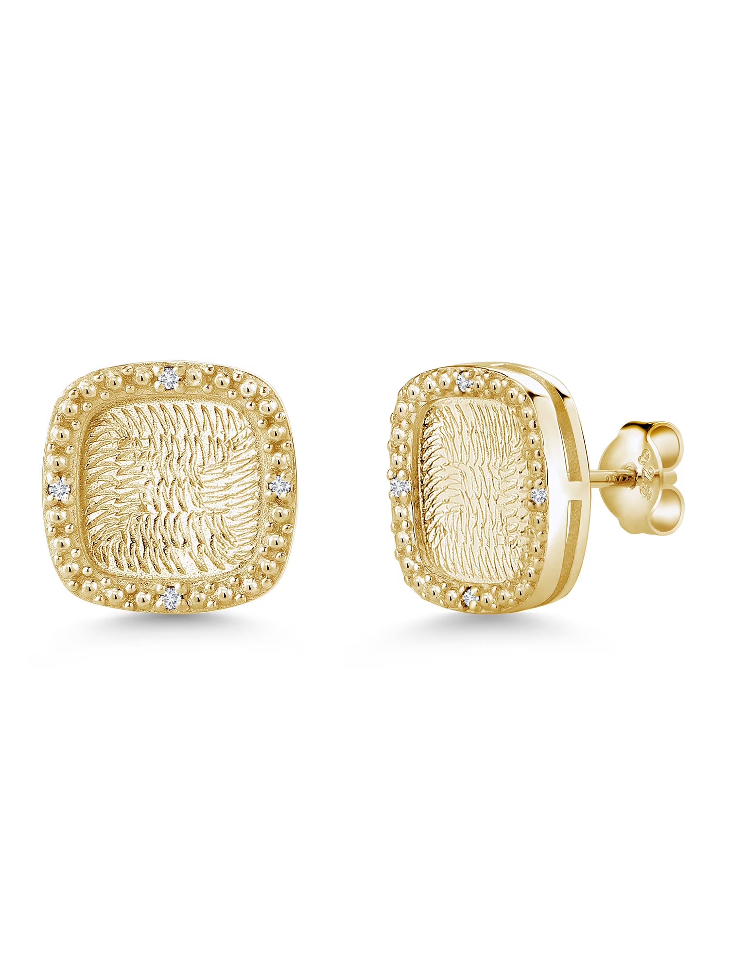 18K Yellow Gold Plated Silver Stud Earrings T56439