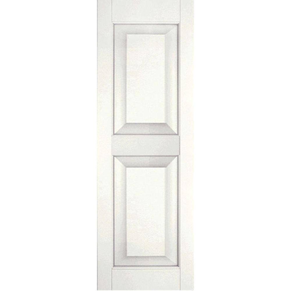 White Raised Panel Shutters Pair V93123