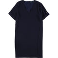 Blue Short Sleeve Shirt Dress H293