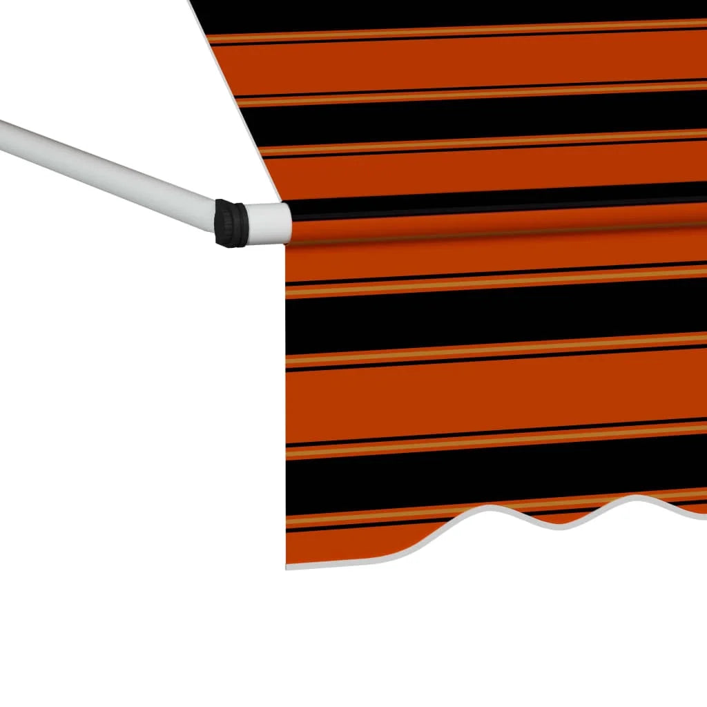 118.1" Manual Retractable Awning Orange and Brown A62743
