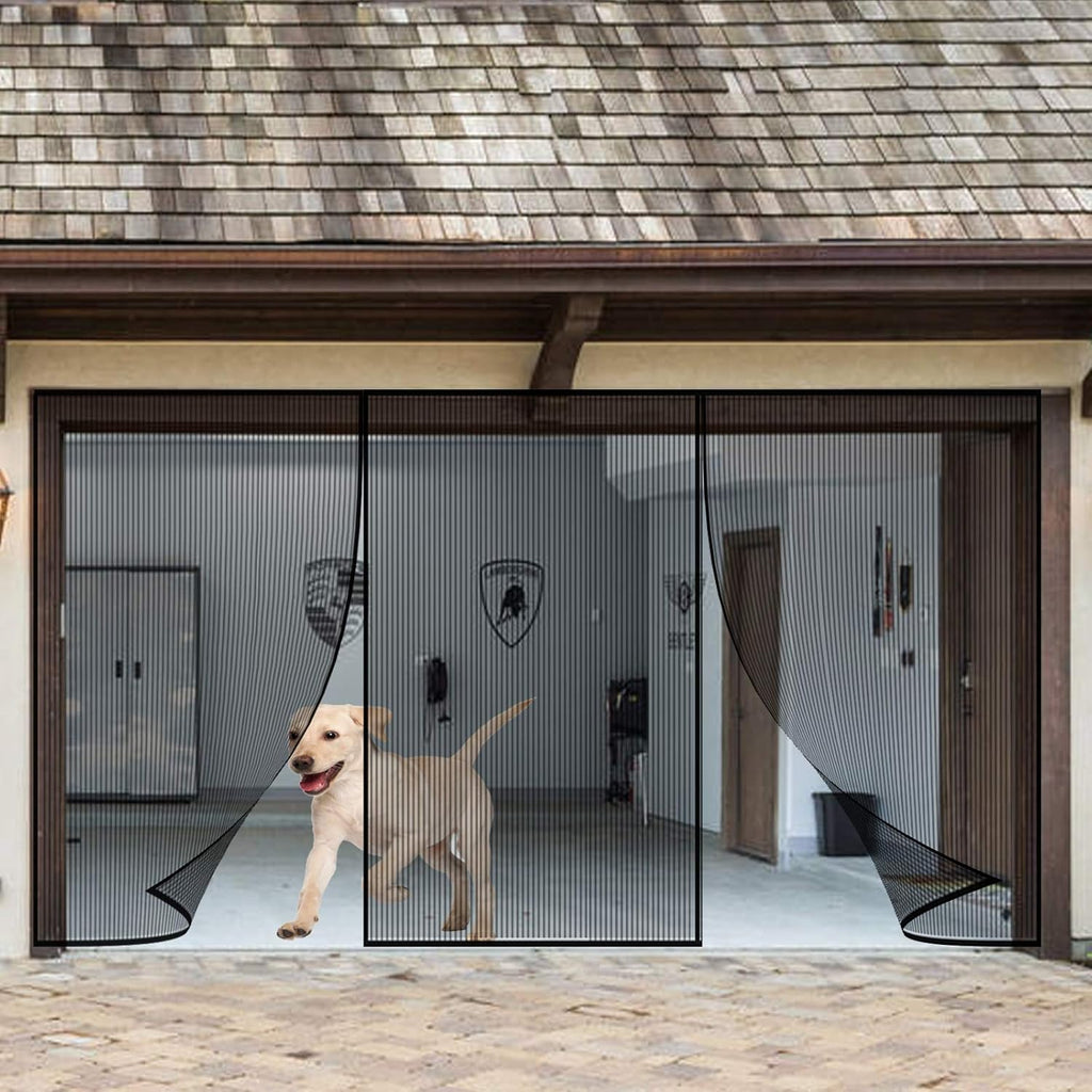 Retractable Magnetic Garage Door Screen Mesh Net, Pack of 2 H287161