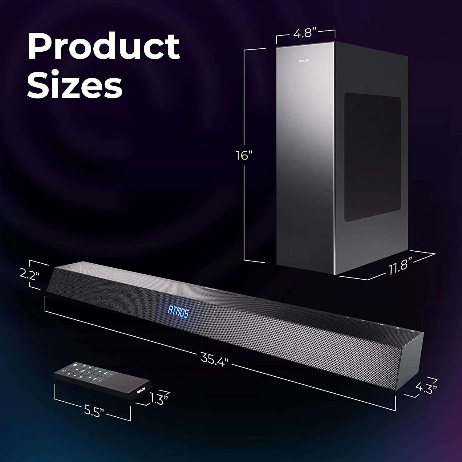 Soundbar 2.1 with Wireless Subwoofer, Dolby Atmos I6207