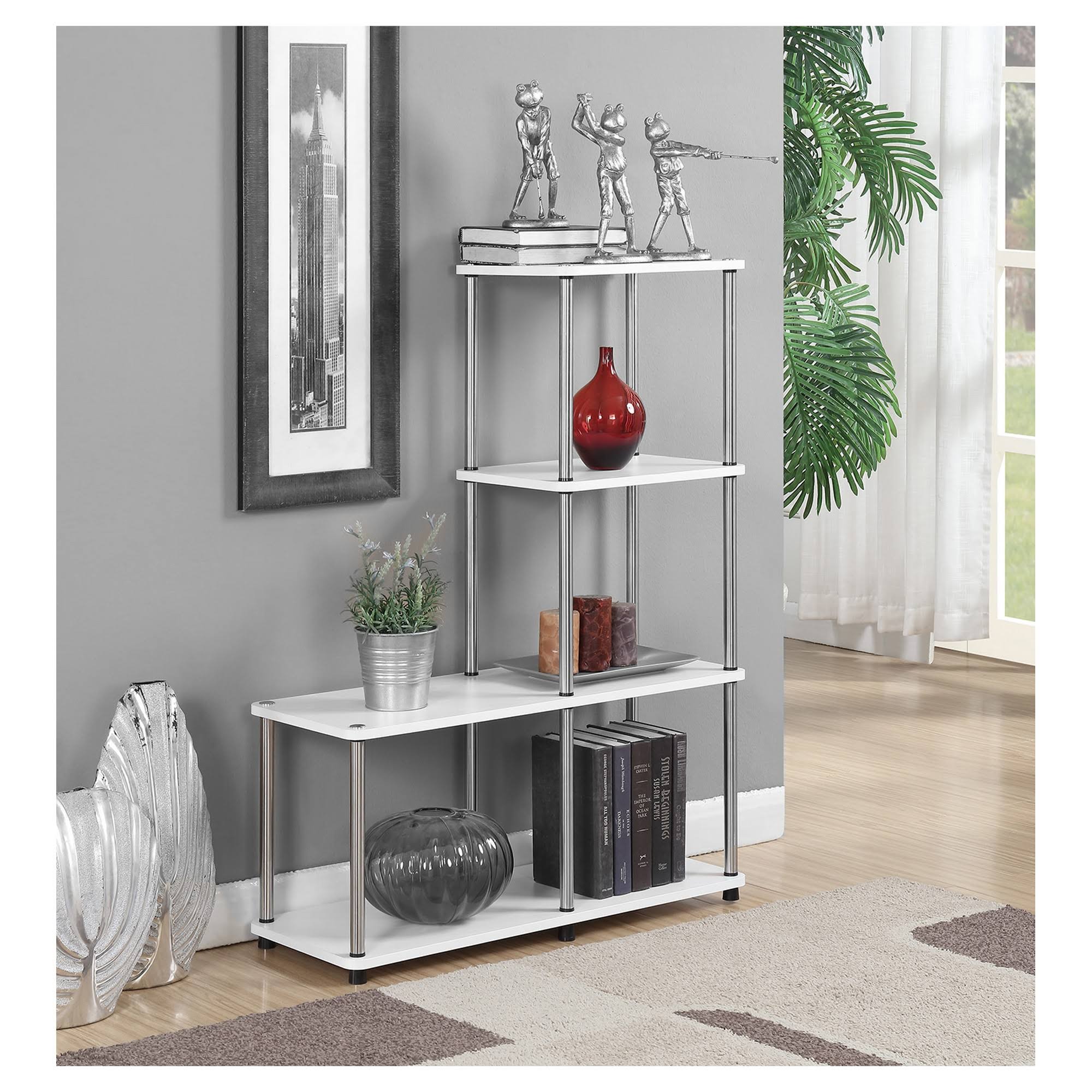 White Multi Shelf Bookshelf B540792