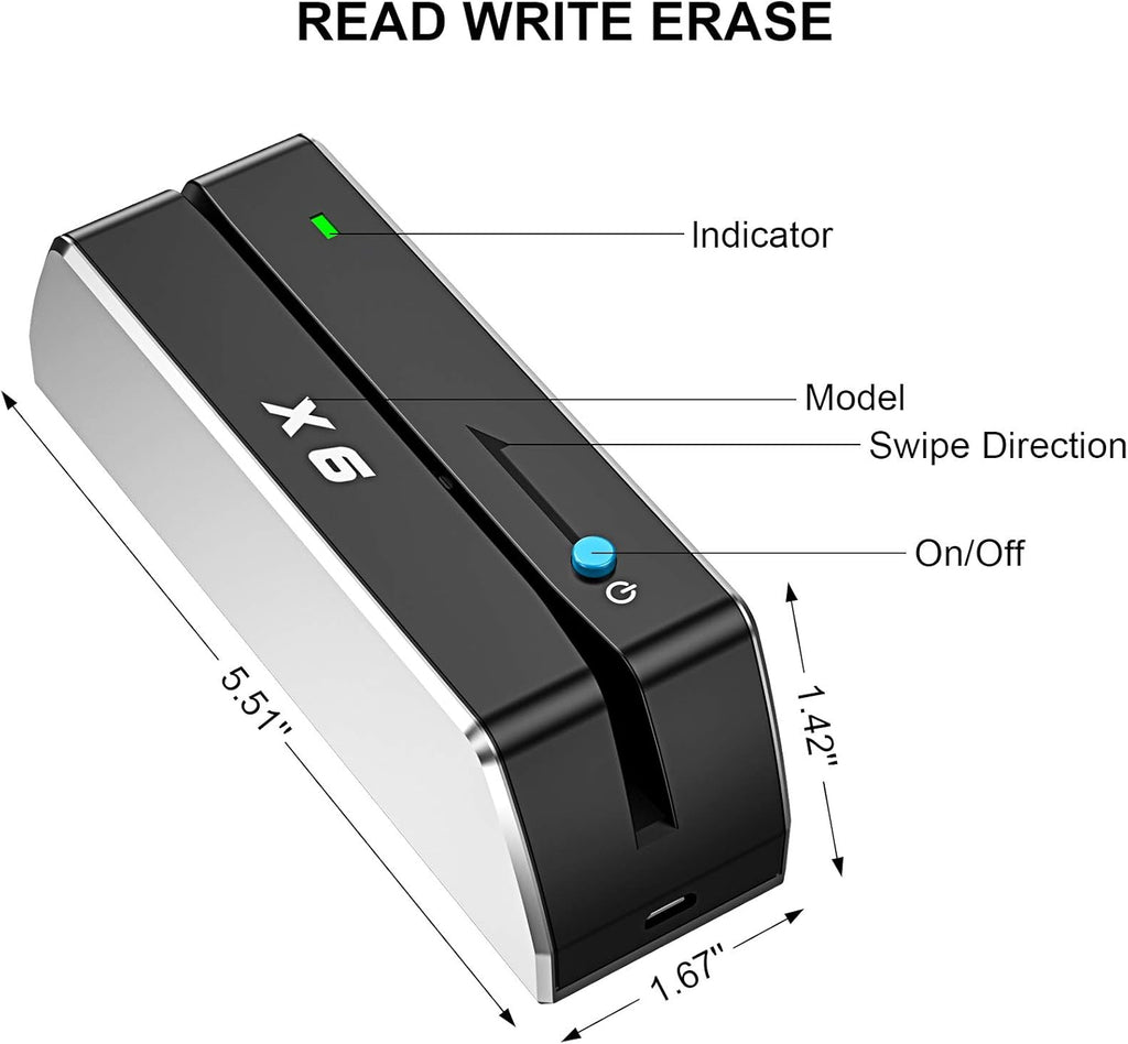 Magnetic Card Reader Writer USB 3 Tracks Swipe Encoder K857318