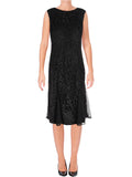 Black Velvet Fit & Flare Dress Y98383