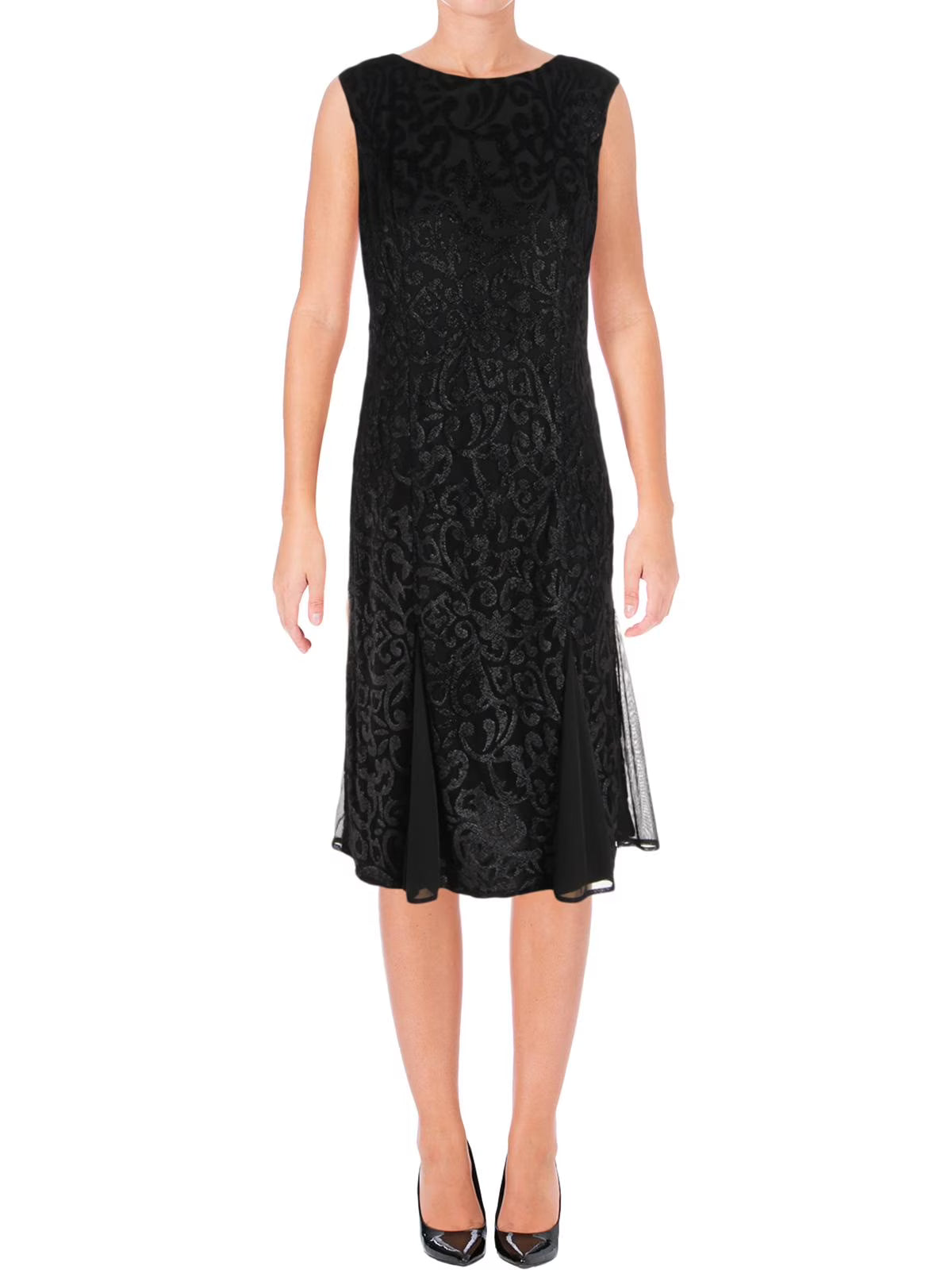Black Velvet Fit & Flare Dress Y98383