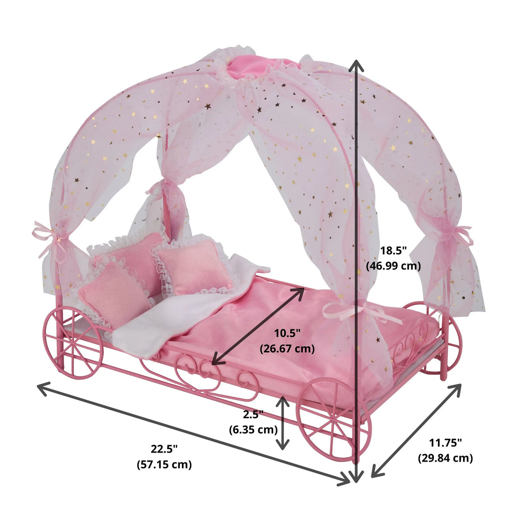Pink Doll Bed with Canopy and LED Lights A336