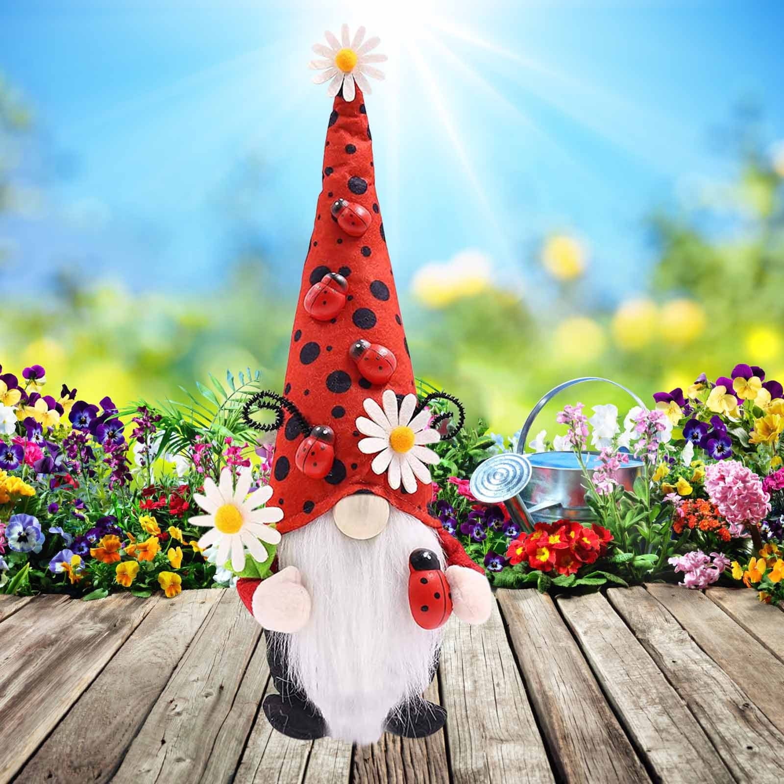 Faceless Doll Hat with ladybug and little daisy M307
