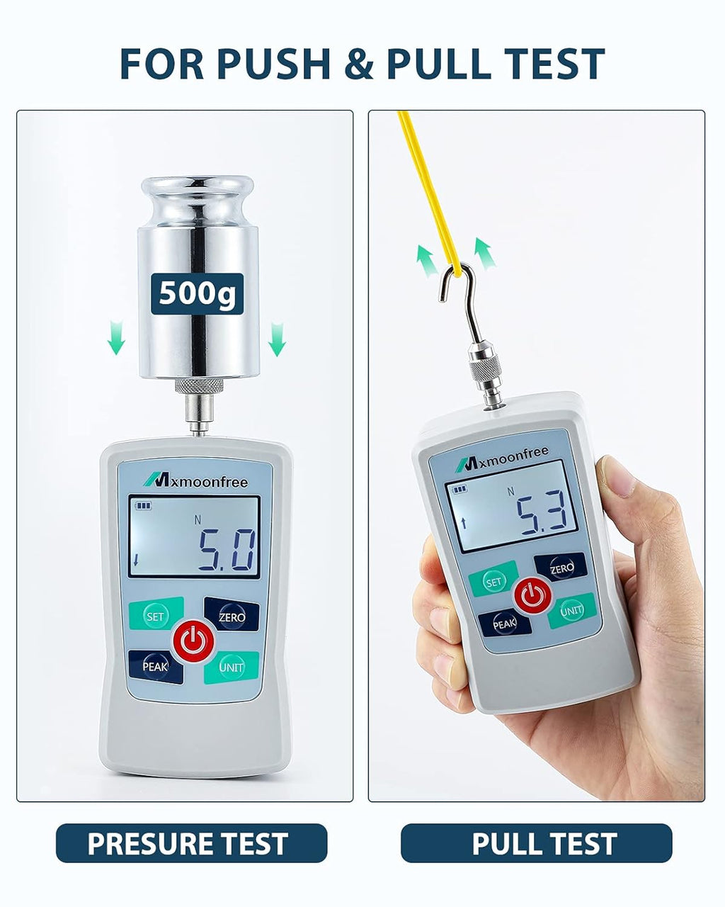 300N Digital Force Gauge Push Pull Force Meter with Storage Case Y28776