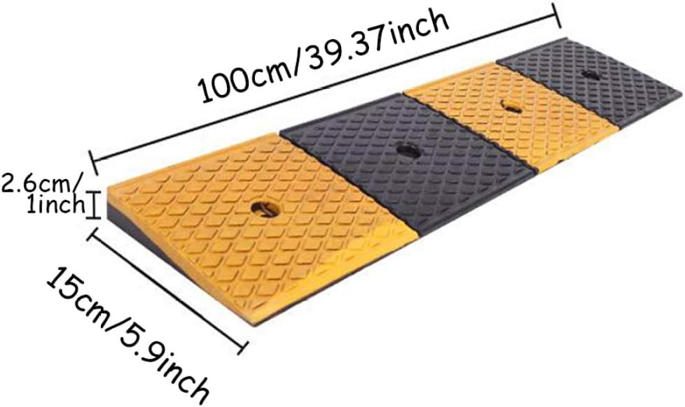 Portable Plastic Curb Ramp, 100x15x2.6cm/39x6x1in U721511