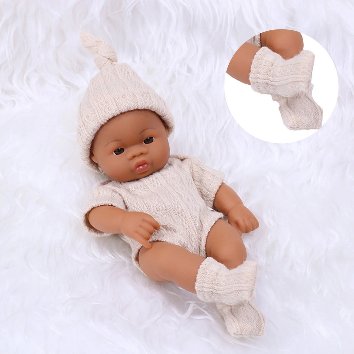 Black Enamel Doll 7-inch Children's Toy V817
