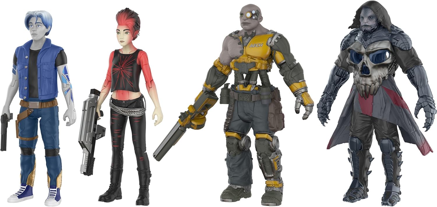 Parzival, Aech, Art3mis, i-R0k Mini Action Figure Set with Trading Card Bundle E1149