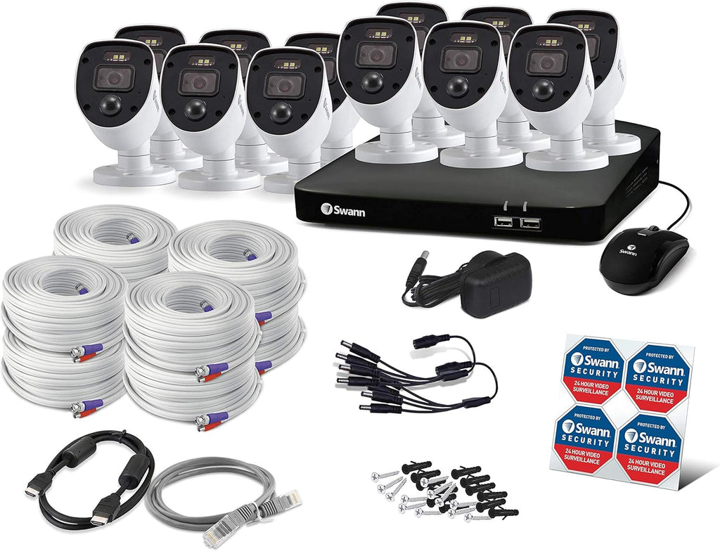 16 Channel 12 Cameras DVR CCTV Wired Surveillance System T936