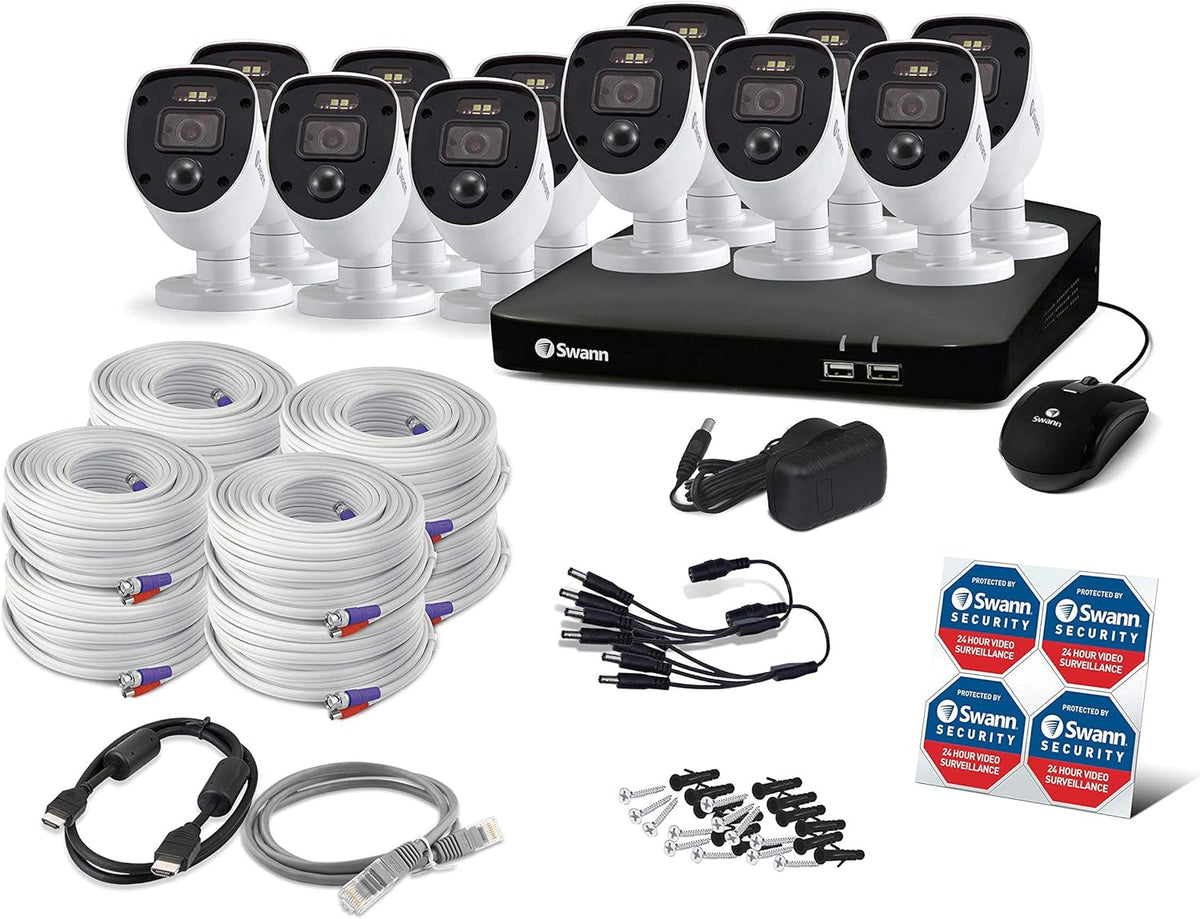 16 Channel 12 Cameras DVR CCTV Wired Surveillance System T936