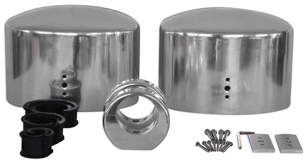 6x9" Silver Aluminum Wakeboard Tower Speaker Pods with Covers O85527