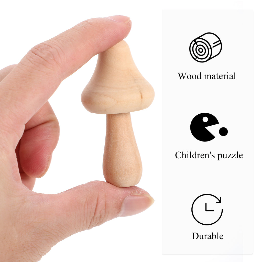 20 Pcs Wooden Mushroom Peg Dolls Set G3312